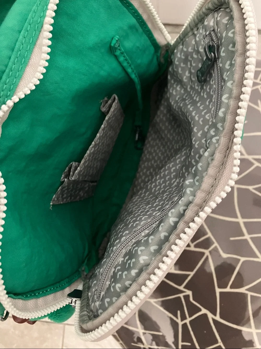 KIPLING KADEN Multi Zip nylon backpack in Island Green Spectator color